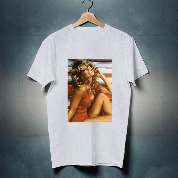 Farrah Fawcett 'Red Bathing Suit' White T shirt - NEW