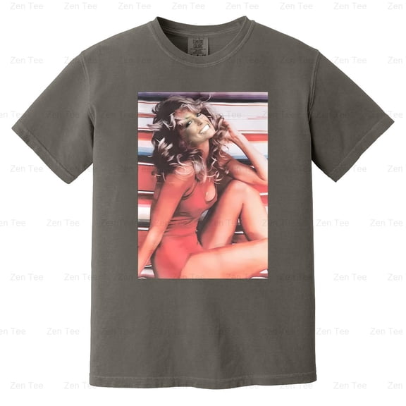 Farrah Fawcett Singer Actress Comfort Color T-Shirt Top, Charlies Angels, 70s, Icon Retro V40534 Unisex, up to 4XL
