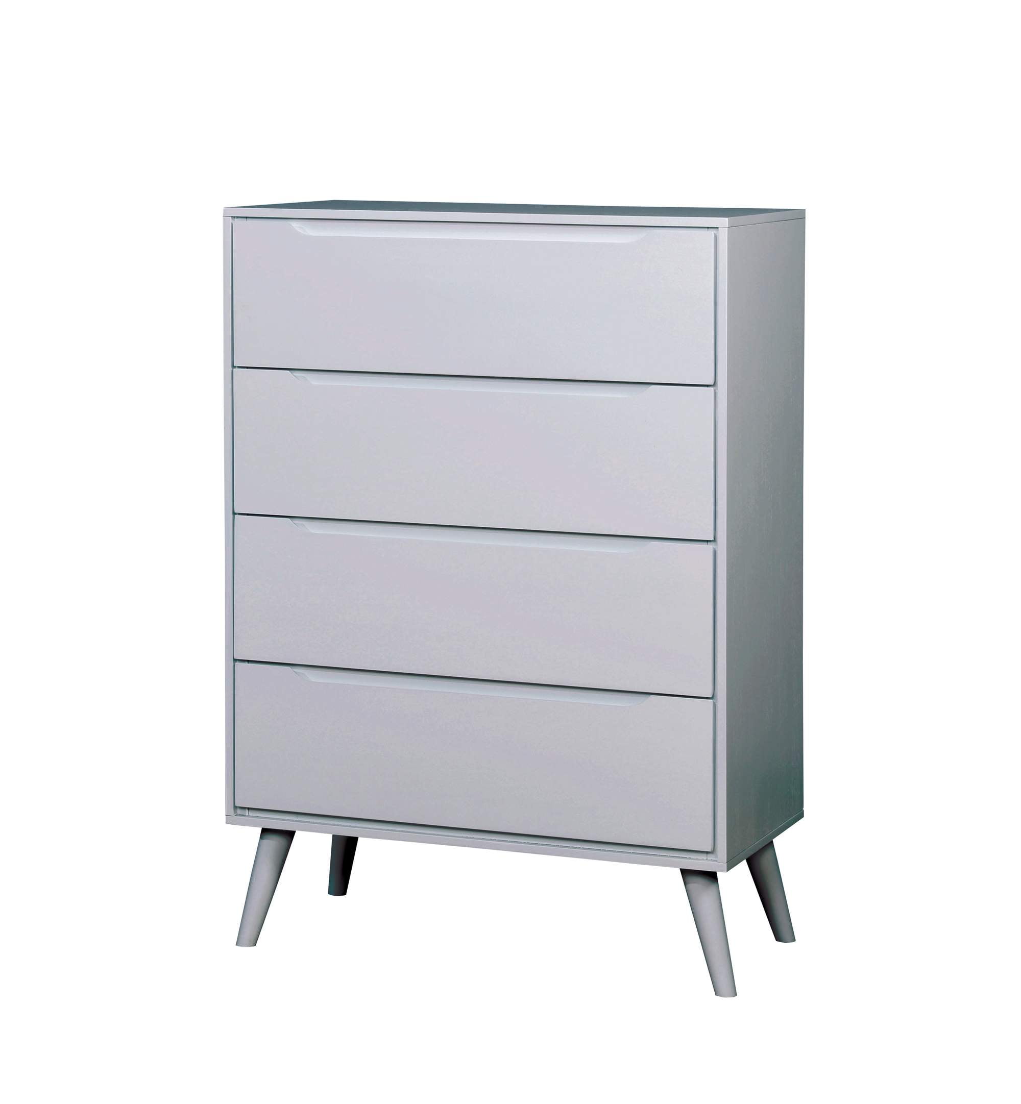 Farrah Mid-Century Wooden 4-Drawer Chest, Multiple Colors
