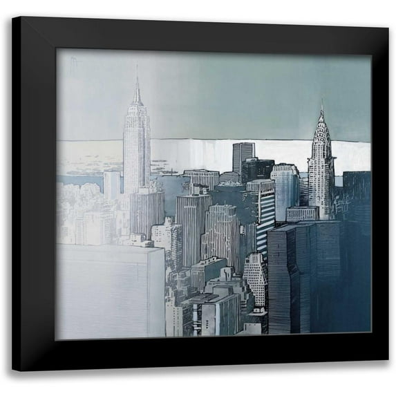 Farre, Joan 15x15 Black Modern Framed Museum Art Print Titled - Chrysler and Empire State Buildings