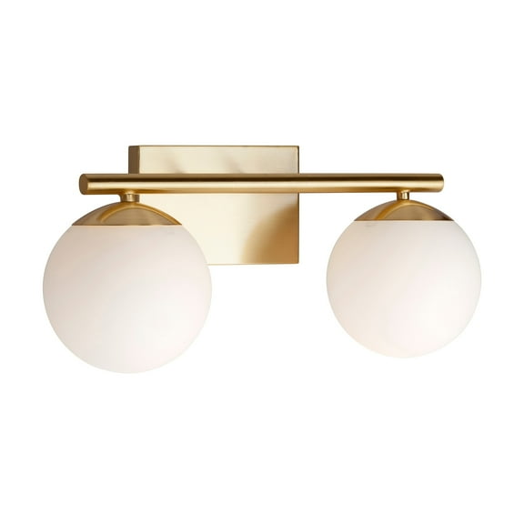 Farrell 2-Light Soft Gold Bath Vanity Light with Satin Opal Glass - Soft Gold