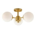 thumbnail image 1 of Farrell 3-Light Soft Gold semi flush mount with Satin Opal Glass - Soft Gold, 1 of 4