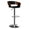 thumbnail image 1 of Simpli Home Farrell Adjustable Swivel Bar Stool in Black Vegan Faux Leather, 1 of 10