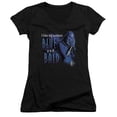 thumbnail image 1 of Farscape Blue and Bald Junior Women's V-Neck T-Shirt Black, 1 of 1
