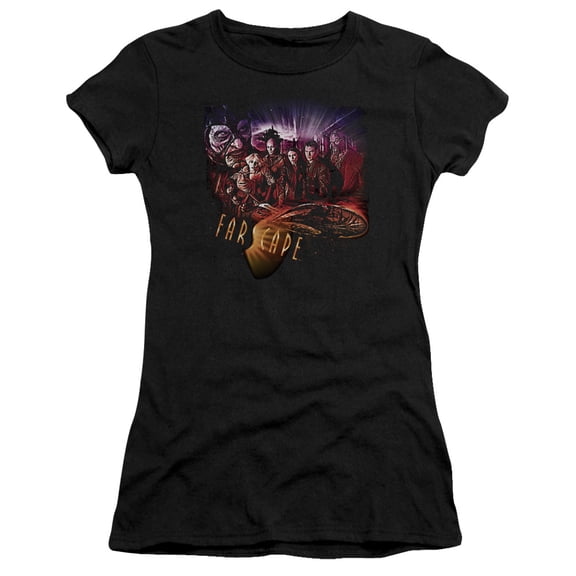 Farscape Graphic Collage S/S Junior Women's T-Shirt Sheer Black