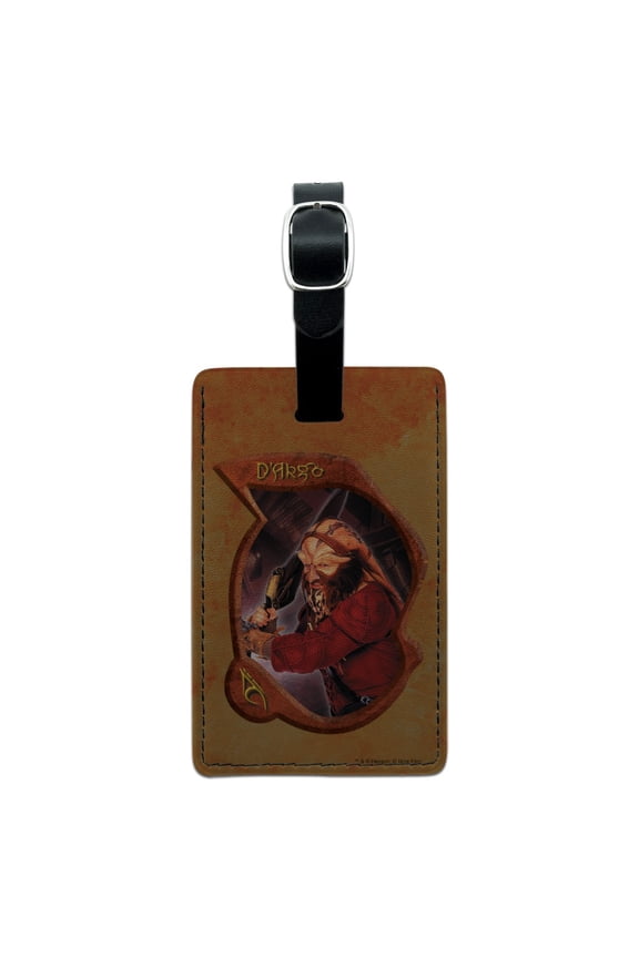 Farscape Ka D'Argo Luxan Rectangle Leather Luggage Card Suitcase Carry-On ID Tag