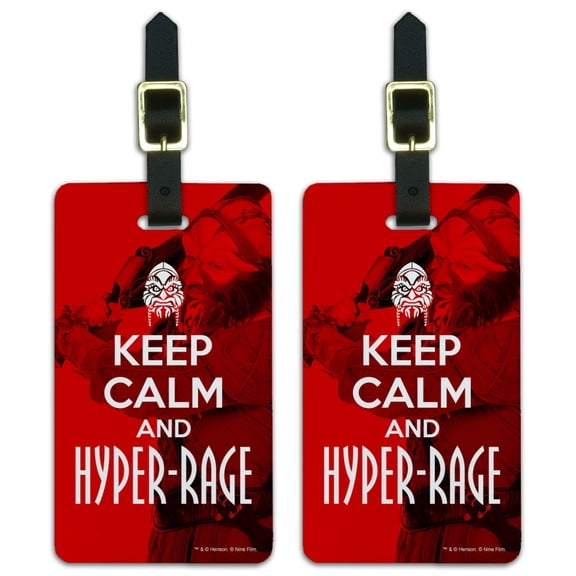 Farscape Keep Calm And Hyper-Rage Ka D'Argo Luxan Luggage ID Tags Suitcase Carry-On Cards - Set of 2