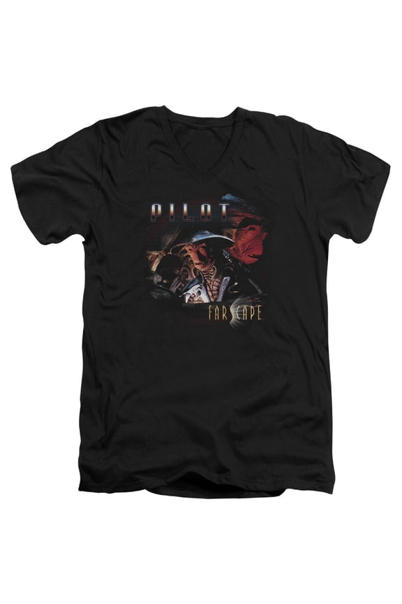 Farscape Pilot S/S Adult V-Neck T-Shirt Black