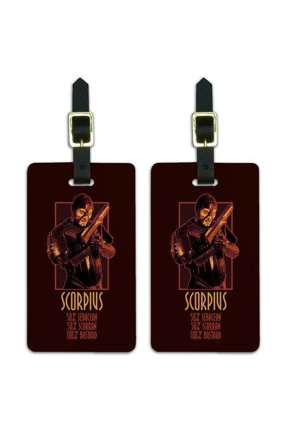 Farscape Scorpius Facts Sebacean Scarran Bastard Luggage ID Tags Suitcase Carry-On Cards - Set of 2