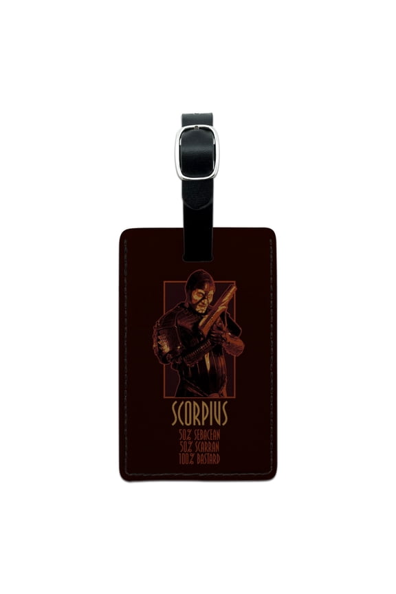 Farscape Scorpius Facts Sebacean Scarran Bastard Rectangle Leather Luggage Card Suitcase Carry-On ID Tag