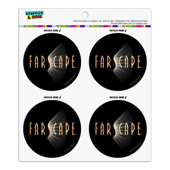 Farscape TV Show Logo on Black Refrigerator Fridge Locker Vinyl Circle Magnet Set