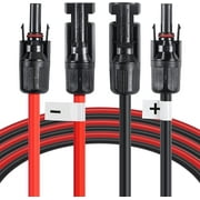 Farship 10' 12 AWG Universal Solar Extension Cable MC4 Connectors, Black and Red