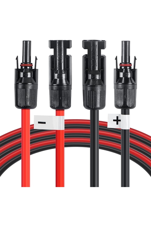 20 ft 12 AWG Solar Extension Cable MC4 Connectors Black & Red Zoey-205