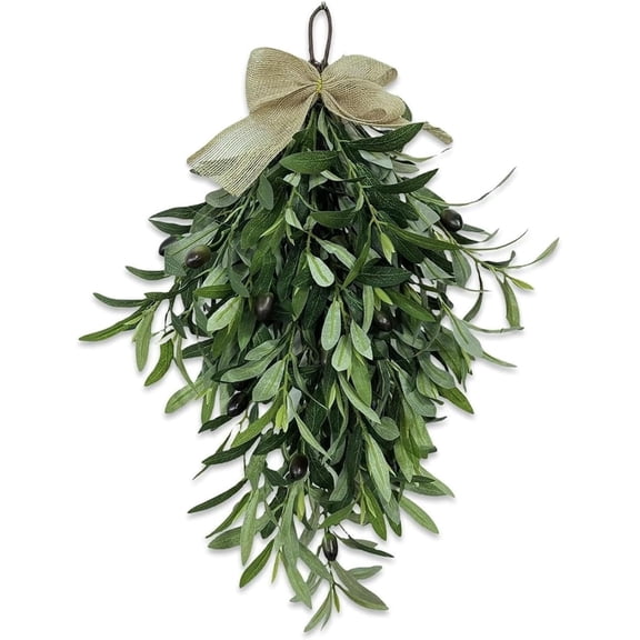 24Inches Spring Wreath Summer Wreath Artificial Green Olive Wreathfor Front Door Hanging Decorations Summer Green Wall Hanging Decorations for Outdoor Home Decor