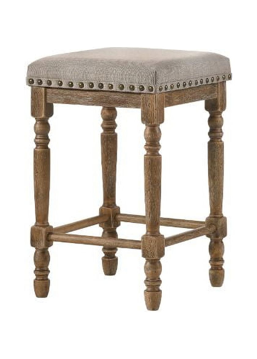 Classic Gray Wood Swivel Counter Height Stool, Set of 2