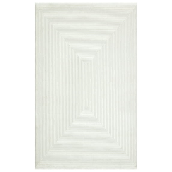 Farsund Grey Modern Area Rugs for Living Room Jacquard Textured Modern Rugs Soft Geometric Rug for Bedroom Mid Century Washable Rug Non-Slip Bohemian Carpet Perfect for Dining Room Office Beige