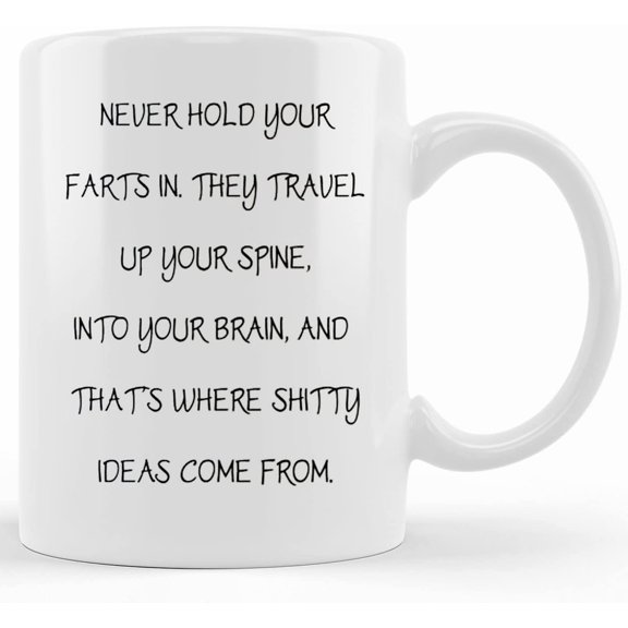 Fart Coffee Mug, Black White Mug, Quotes Tea Cup, Handmade Coffee Mug, Adult Birthday Gift, 11oz Coffee Mug, Novelty Coffee Mugs 11oz, 15oz Mug