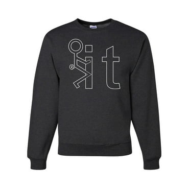Fart It FIT Funny Graphic Mens Crew Neck , Charcoal, Small