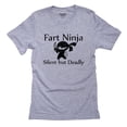 thumbnail image 1 of Fart Ninja - Silent but Deadly - Funny Farting Samurai Men's Grey T-Shirt, 1 of 2