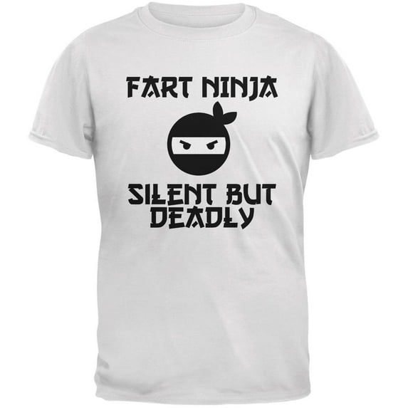 Fart Ninja White Adult T-Shirt - X-Large