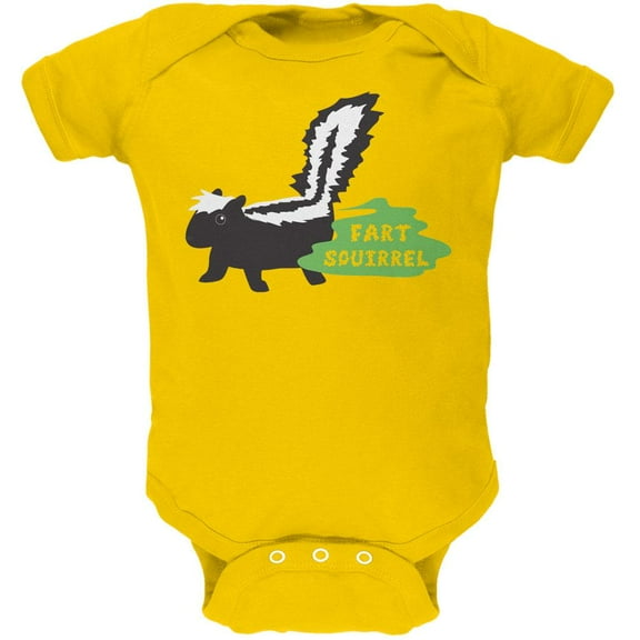 Fart Squirrel Skunk Yellow Soft Baby One Piece - 24 month