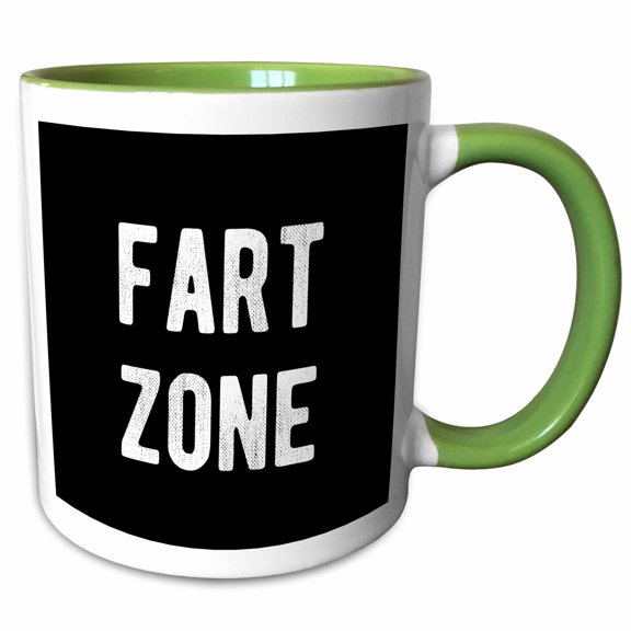 Fart Zone. Bold White Lettering On A Black Background., 11oz Two-Tone Green Mug