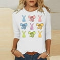 thumbnail image 1 of Fartey 2025 Easter Shirts for Women Cute Bunny Print 3/4 Sleeve Tops Slim Fit Crew Neck Tunic Blouse Plus Size Summer Casual Tees Loose Comfy Holiday T Shirts White S-5XL, 1 of 6