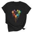 thumbnail image 1 of Fartey 2025 Valentine's Day Shirts for Women Cute Dog Paw Tie Dye Graphic Tees Soft Comfy Crewneck T Shirts Casual Loose Summer Short Sleeve Tee Tops Black S-3XL, 1 of 2
