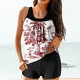 thumbnail image 1 of Fartey 2025 Womens Two Piece Tankini Swimsuits Summer Tummy Control Swimwear Floral Print Bathing Suits Swim Tank Tops with Boyshorts Red S-2XL, 1 of 6