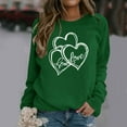 thumbnail image 1 of Fartey 2025 Womens Valentine's Day Sweatshirt Dressy Casual Long Sleeve Crew Neck Pullover Shirts Cute Valentines Day Graphic Tops Fashion Holiday SweatshirtsGreen, 1 of 4