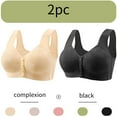 thumbnail image 1 of Fartey 2PC Daisy Bras for Women Plus Size Front Closure Push Up Bras Comfort Breathable Daily Bra No Underwire Full Support Bra Solid Color Everyday Bra, 1 of 4