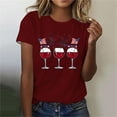 thumbnail image 1 of Fartey 4th of July Shirt for Women American Flag Short Sleeve Tops Independence Day Crew Neck T Shirts Funny Graphic Tees Soft Comfy Party Blouses Wine S, 1 of 4