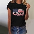 thumbnail image 1 of Fartey 4th of July Shirt for Women Patriotic Short Sleeve Tops Loose Fitted Independence Day Crew Neck T Shirts American Flag Graphic Tees Black XXL, 1 of 4