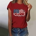 thumbnail image 1 of Fartey 4th of July Shirt for Women Patriotic Short Sleeve Tops Loose Fitted Independence Day Crew Neck T Shirts American Flag Graphic Tees Red XL, 1 of 4