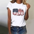 thumbnail image 1 of Fartey 4th of July Shirt for Women Patriotic Short Sleeve Tops Loose Fitted Independence Day Crew Neck T Shirts American Flag Graphic Tees White XL, 1 of 4
