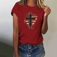 thumbnail image 1 of Fartey 4th of July T-Shirt for Women Trendy Graphic Tees Summer Casual Short Sleeve Crew Neck Tops Independence Day Patriotic Blouses Red S, 1 of 4