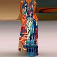 thumbnail image 1 of Fartey American Flag Maxi Dress for Women 4th of July Patriotic Long Tank Dress Summer Sleeveless V Neck Sundress Loose Casual Beach Vacation Dresses with Pockets Red M, 1 of 5