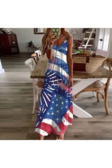 chinese dress ladies Patriotic American Flag Tank Dress
