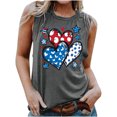 thumbnail image 1 of Fartey American Flag Patriotic Tank Tops for Women 4th of July Sleeveless Shirts Cute USA Flag Graphic Tanks Slim Fit Festival Undershirts Gray L, 1 of 4
