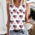 thumbnail image 1 of Fartey American Flag Tank Tops for Women Plus Size 4th of July Sleeveless Shirts Cute Heart Stars Stripes Graphic Tees Independence Day Crew Neck Patriotic Tanks Red L, 1 of 5