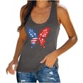 thumbnail image 1 of Fartey American Flag Tank Tops for Women 4th of July Scoop Neck Sleeveless Tee Top Independence Day Patriotic Shirts Funny Graphic Camisoles Gray M, 1 of 6