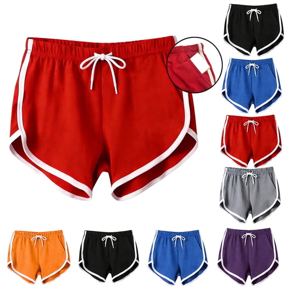 Fartey Athletic Shorts for Women Casual High Waisted Drawstring Dolphin Shorts Summer Running Workout Gym Yoga Shorts Black S