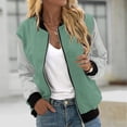 thumbnail image 1 of Fartey Bomber Jacket for Women 2025 Trendy Colorblock Zip Up Coats Long Sleeve Stand Collar Fall Jackets Lightweight Outerwear, 1 of 5