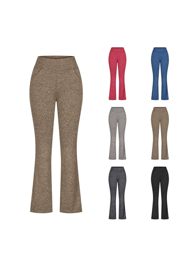 Bootcut Yoga Pants for Women Plus Size Tummy Control High Waist Pants Fashion Flare Leggings Business Casual Work Pants Gray XL