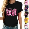 thumbnail image 1 of Fartey Breast Cancer Awareness Shirts for Women Inspirational Short Sleeve Tops Soft Comfy Crew Neck Tshirts Pink Ribbon Graphic Tees Black L, 1 of 4