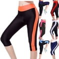 thumbnail image 1 of Fartey Capri Leggings with Pockets for Women Tummy Control High Waisted Yoga Pants Summer Workout Hiking Running Leggings Orange M, 1 of 4