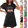 thumbnail image 1 of Fartey Christmas Nightgown for Women Funny Gnome Graphic Sleep Dress Soft Comfy Short Sleeve Crew Neck Sleepshirt Casual Daily Loungewear Yellow 2XL, 1 of 6