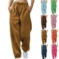thumbnail image 1 of Fartey Cinch Bottom Sweatpants for Women Casual High Waisted Pockets Joggers with Drawstring Sport Workout Active Baggy Lounge Trousers Coffee M, 1 of 7
