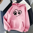 thumbnail image 1 of Fartey Cute Heart Paw Print Hoodies for Women Fall Fleece Long Sleeve Sweatshirt with Pockets Oversized Drawstring Hoode Pullover, 1 of 4