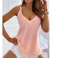 thumbnail image 1 of Fartey Deep V Neck Camisole Tank Top for Women 2025 Summer Sleeveless Tops Slim FIt Solid Color Beach Shirts Fashion Y2K Blouses Pink XXL, 1 of 6